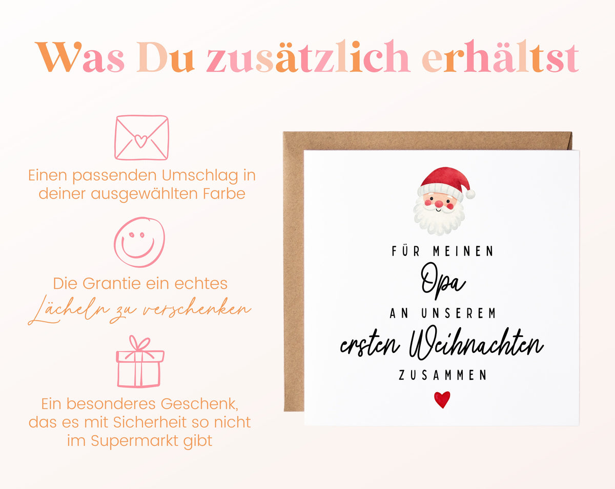 Weihnachtskarte – Erstes Weihnachten mit Opa – zusaetzlich