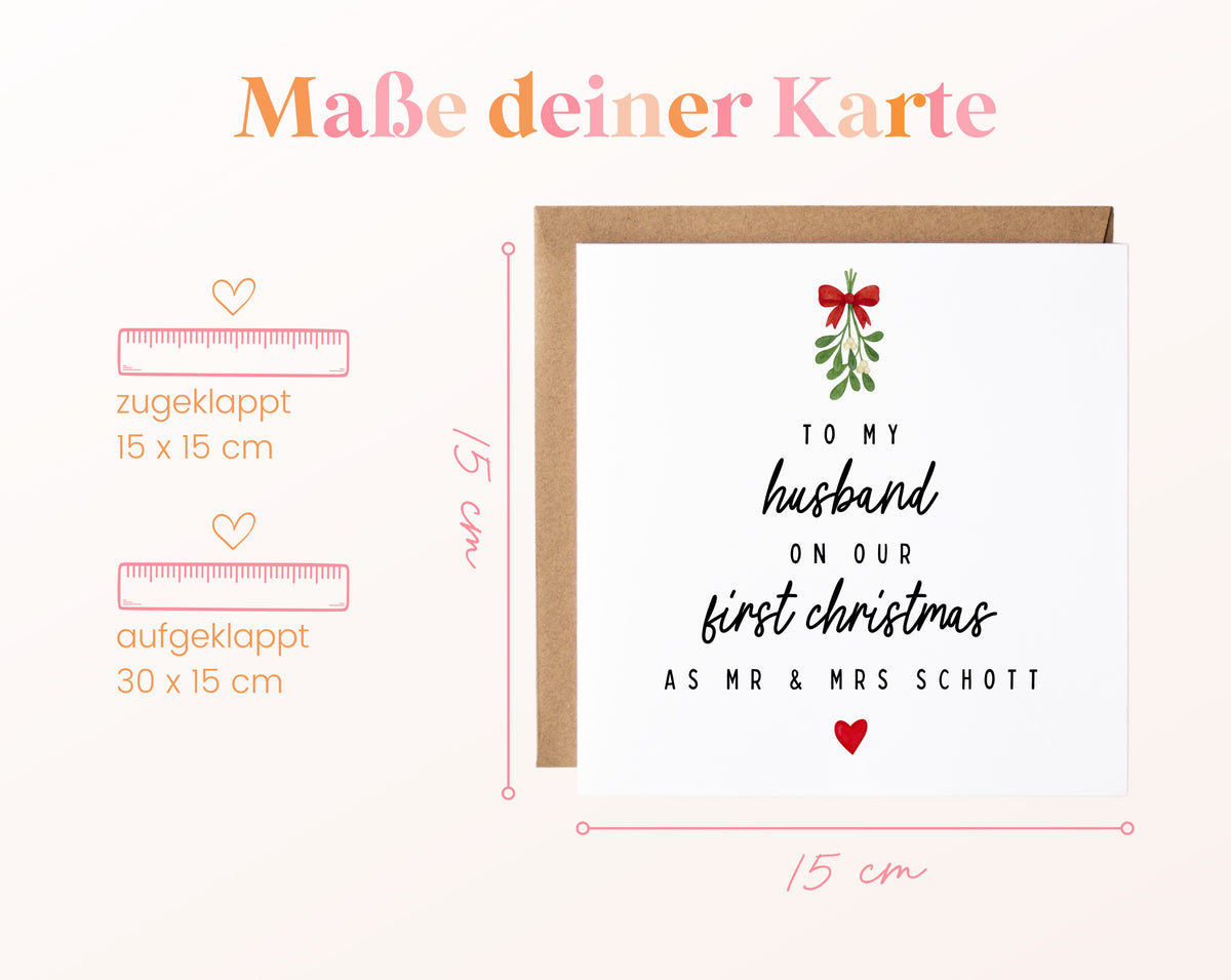 Weihnachtskarte – First Christmas als Ehepaar – masse