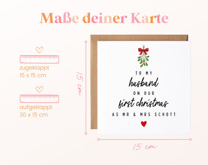 Weihnachtskarte – First Christmas als Ehepaar – masse