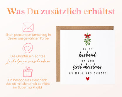 Weihnachtskarte – First Christmas als Ehepaar – zusaetzlich