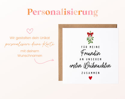 Weihnachtskarte – Erstes Weihnachten mit meiner Freundin – perso ein wunschname