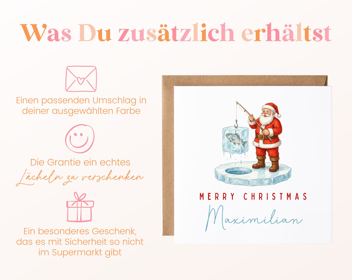 Weihnachtskarte – Angelnder Weihnachtsmann – 06 zusaetzlich