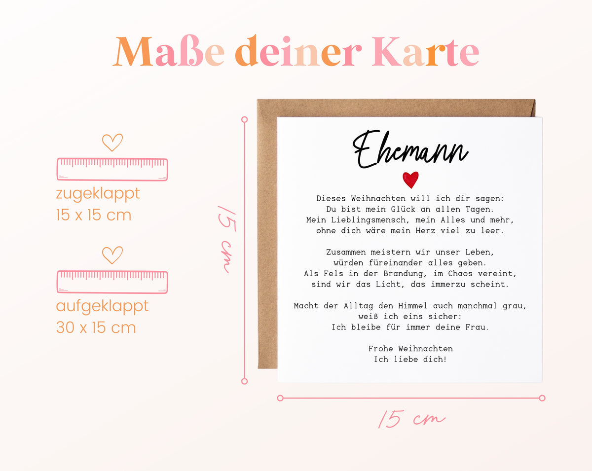 Weihnachtskarte – Weihnachtsgedicht für meinen Ehemann – 04 masse
