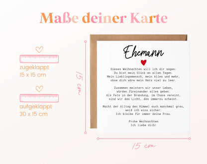 Weihnachtskarte – Weihnachtsgedicht für meinen Ehemann – 04 masse