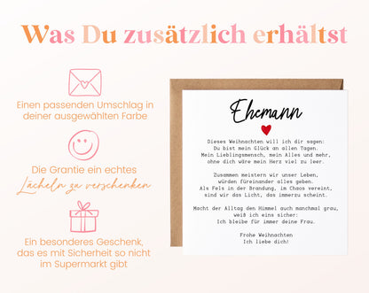 Weihnachtskarte – Weihnachtsgedicht für meinen Ehemann – 06 zusaetzlich