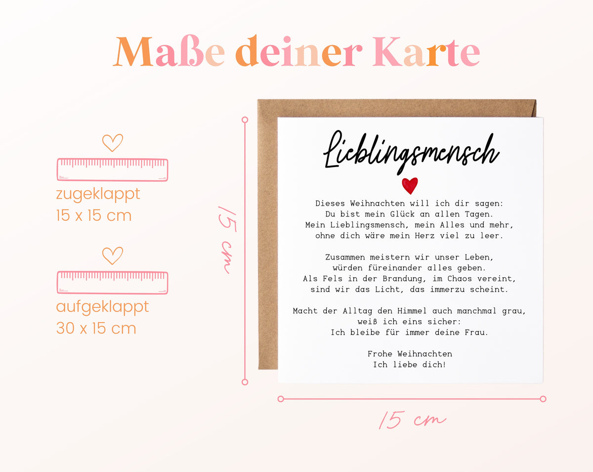 Weihnachtskarte – Weihnachtsgedicht für meinen Lieblingsmenschen – 04 masse