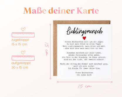 Weihnachtskarte – Weihnachtsgedicht für meinen Lieblingsmenschen – 04 masse
