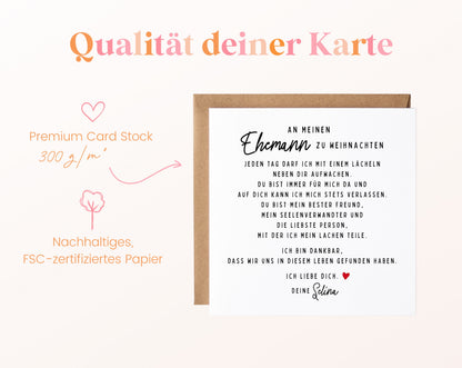 Weihnachtskarte – An meinen Ehemann – mit Absender – 05B qualitaet 300