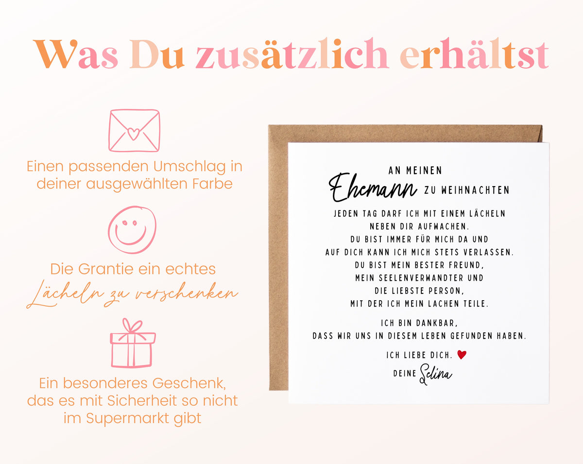 Weihnachtskarte – An meinen Ehemann – mit Absender – 06 zusaetzlich
