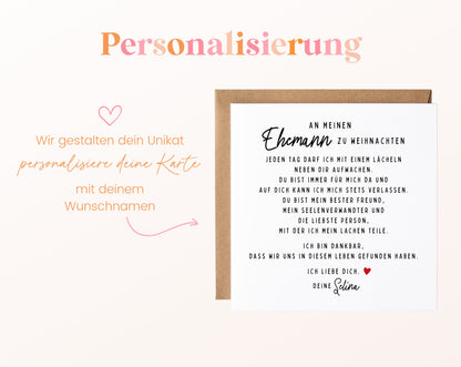 Weihnachtskarte – An meinen Ehemann – mit Absender – 08 perso ein wunschname