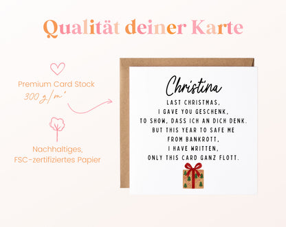 Weihnachtskarte – Last Christmas – mit Geschenk – 05B qualitaet 300