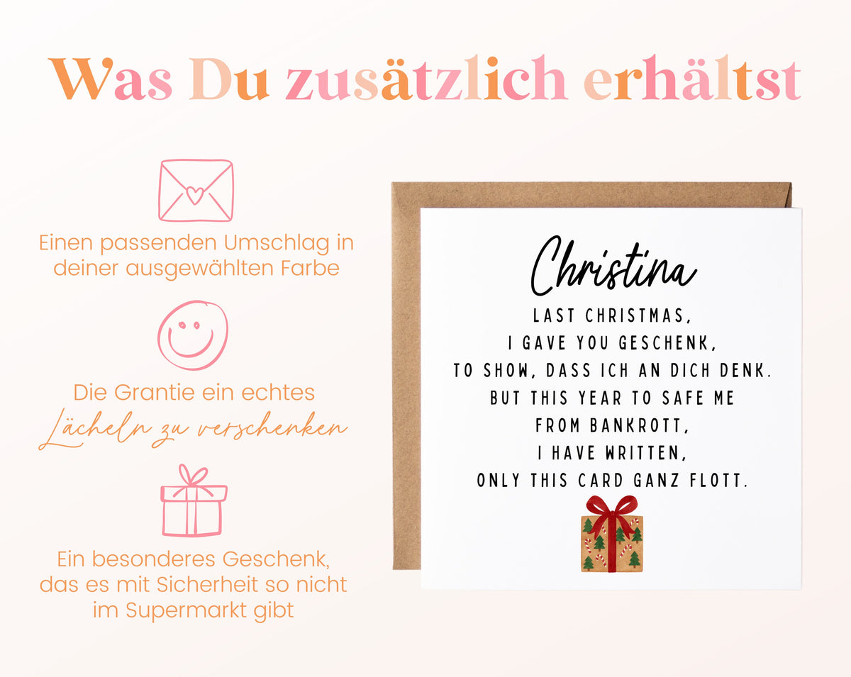 Weihnachtskarte – Last Christmas – mit Geschenk – 06 zusaetzlich