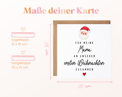 Weihnachtskarte – Erstes Weihnachten – Mama mit Weihnachtsmann – 04 masse