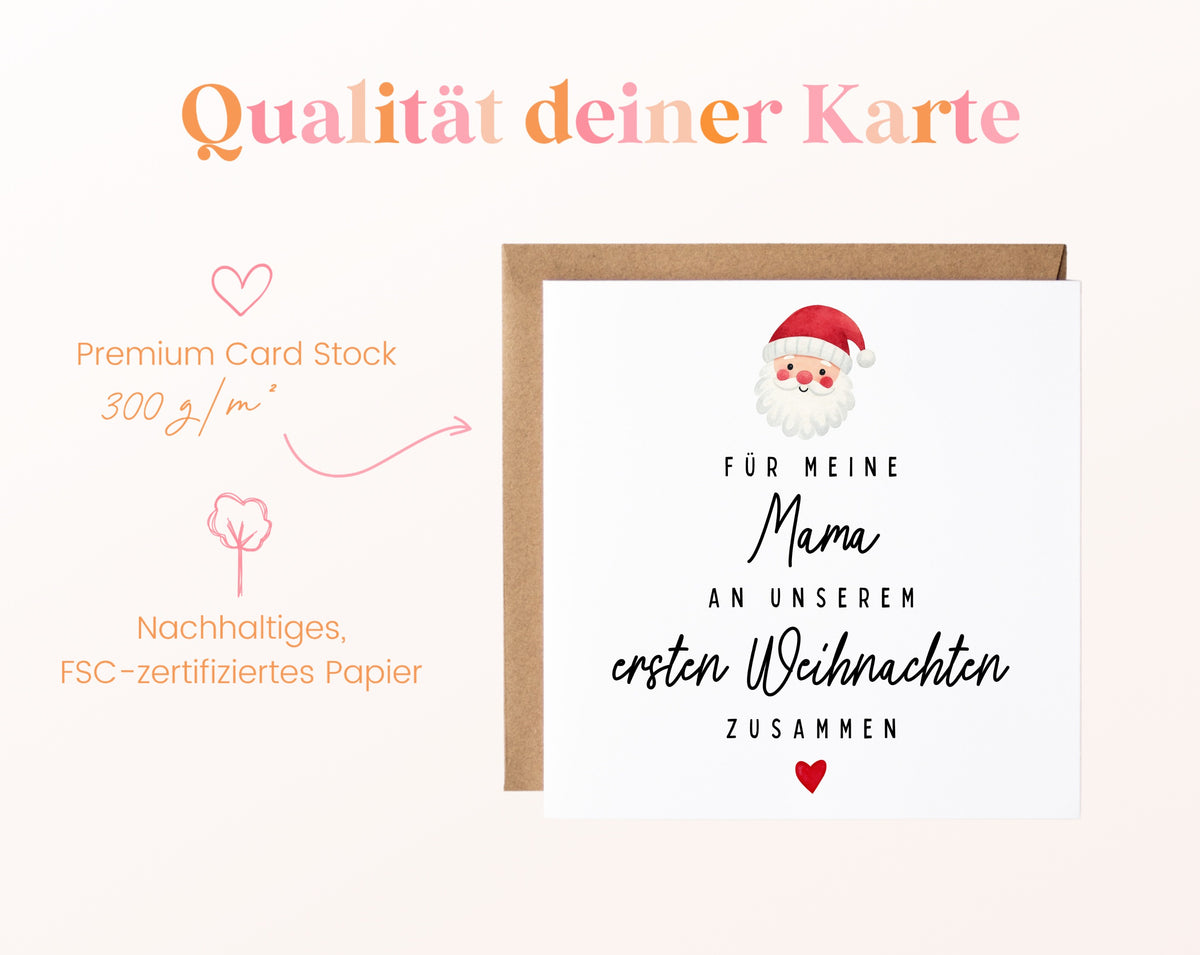 Weihnachtskarte – Erstes Weihnachten – Mama mit Weihnachtsmann – 05B qualitaet 300