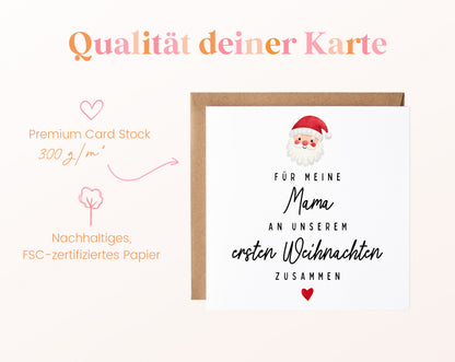Weihnachtskarte – Erstes Weihnachten – Mama mit Weihnachtsmann – 05B qualitaet 300