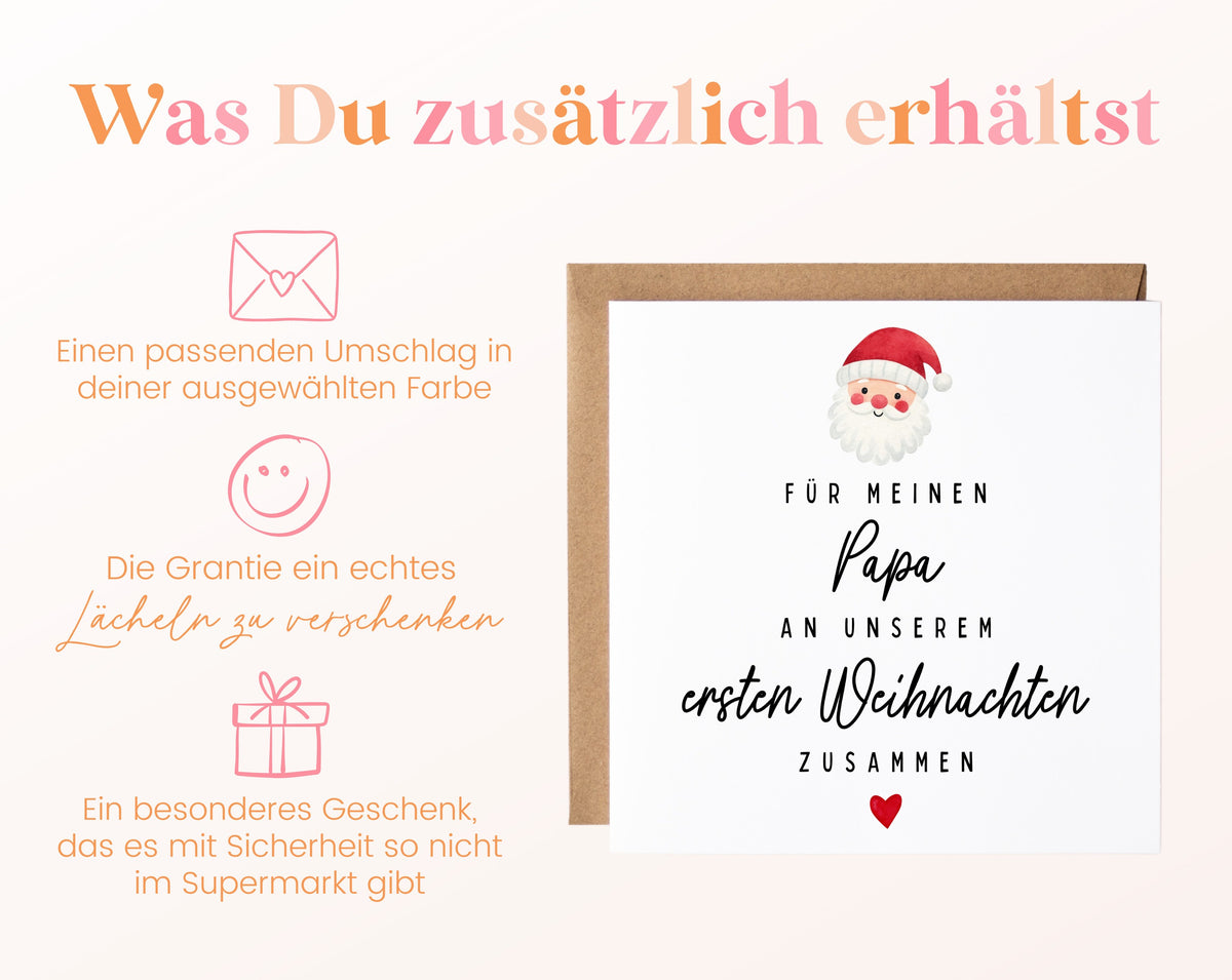 Weihnachtskarte – Erstes Weihnachten – Papa mit Weihnachtsmann – 06 zusaetzlich