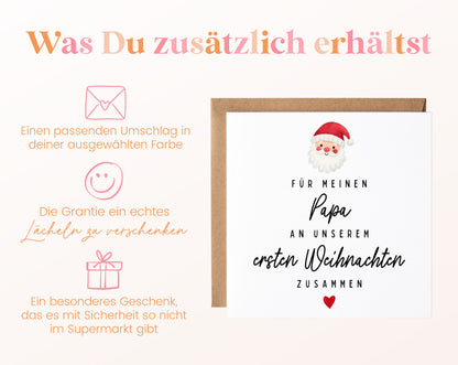 Weihnachtskarte – Erstes Weihnachten – Papa mit Weihnachtsmann – 06 zusaetzlich