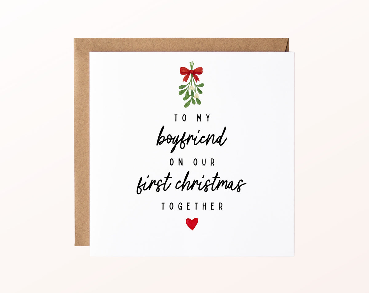 Weihnachtskarte – First Christmas – Boyfriend – 02 karte pur rose