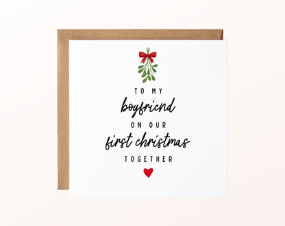 Weihnachtskarte – First Christmas – Boyfriend – 02 karte pur rose
