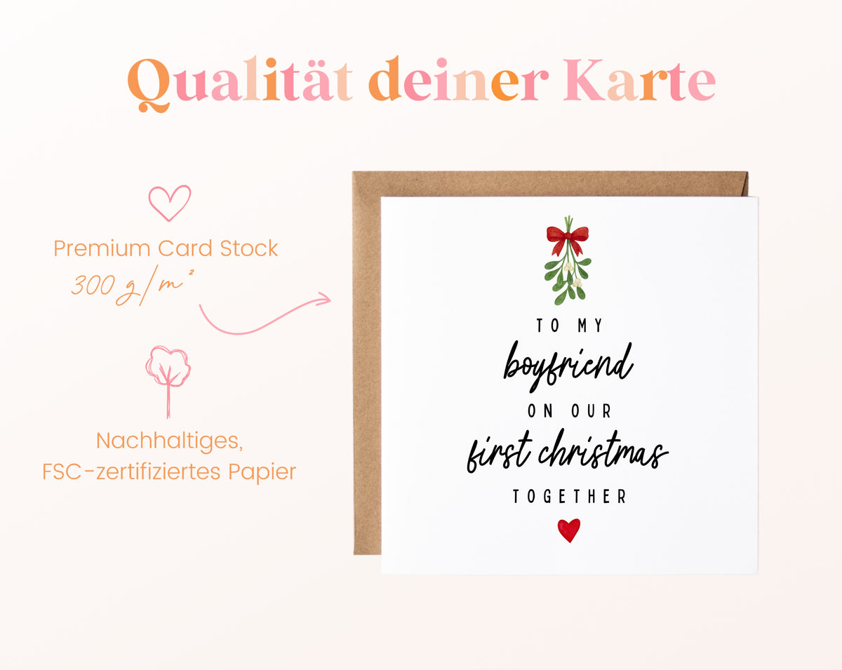 Weihnachtskarte – First Christmas – Boyfriend – 05B qualitaet 300