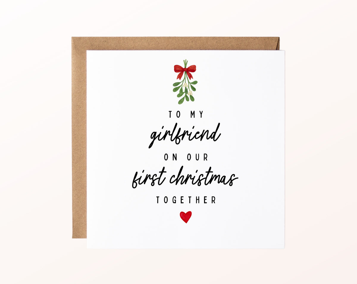 Weihnachtskarte – First Christmas – Girlfriend – 02 karte pur rose