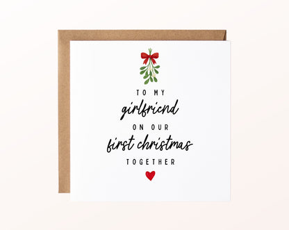 Weihnachtskarte – First Christmas – Girlfriend – 02 karte pur rose