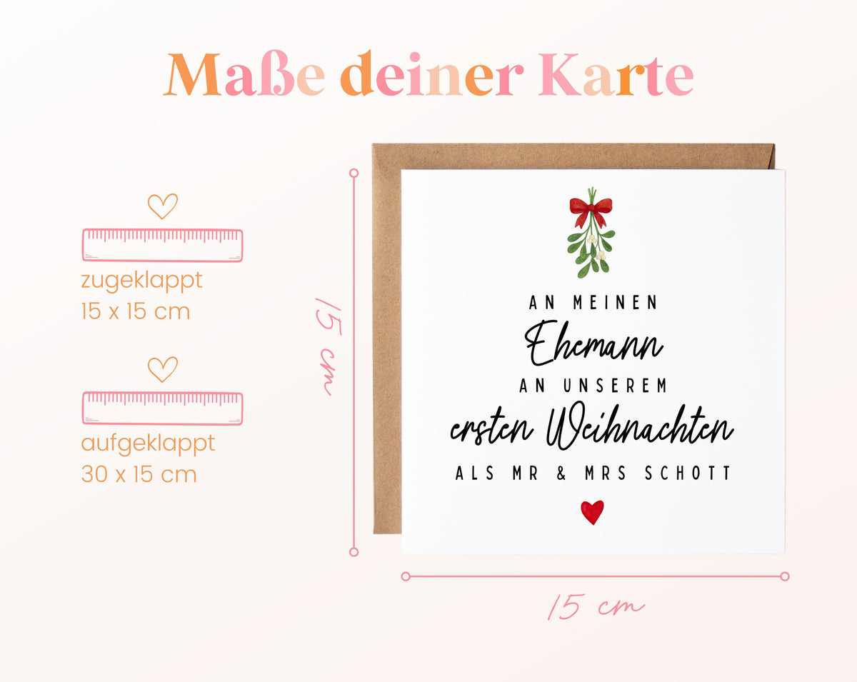 Weihnachtskarte – Erstes Weihnachten als Ehepaar – Ehemann – 04 masse