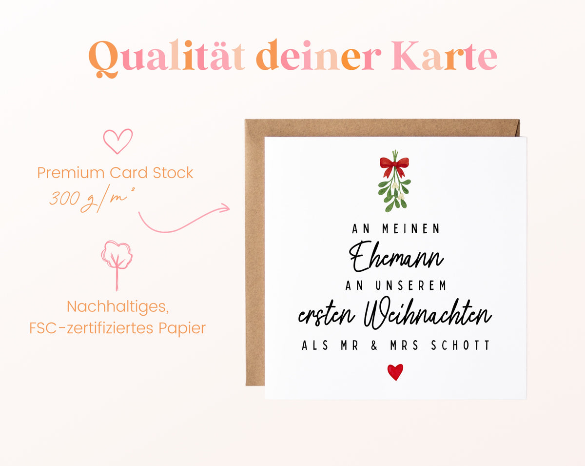 Weihnachtskarte – Erstes Weihnachten als Ehepaar – Ehemann – 05B qualitaet 300