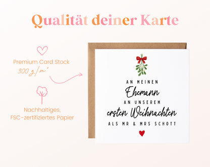 Weihnachtskarte – Erstes Weihnachten als Ehepaar – Ehemann – 05B qualitaet 300