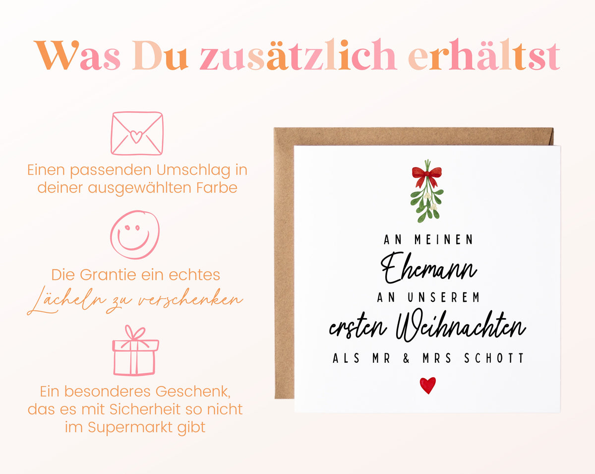 Weihnachtskarte – Erstes Weihnachten als Ehepaar – Ehemann – 06 zusaetzlich