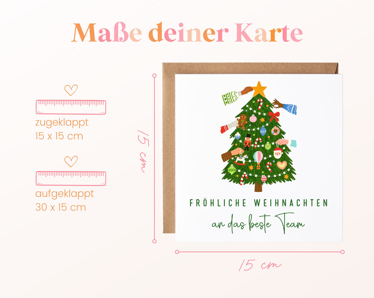 Weihnachtskarte – Fröhliche Weihnachten an das beste Team – 04 masse