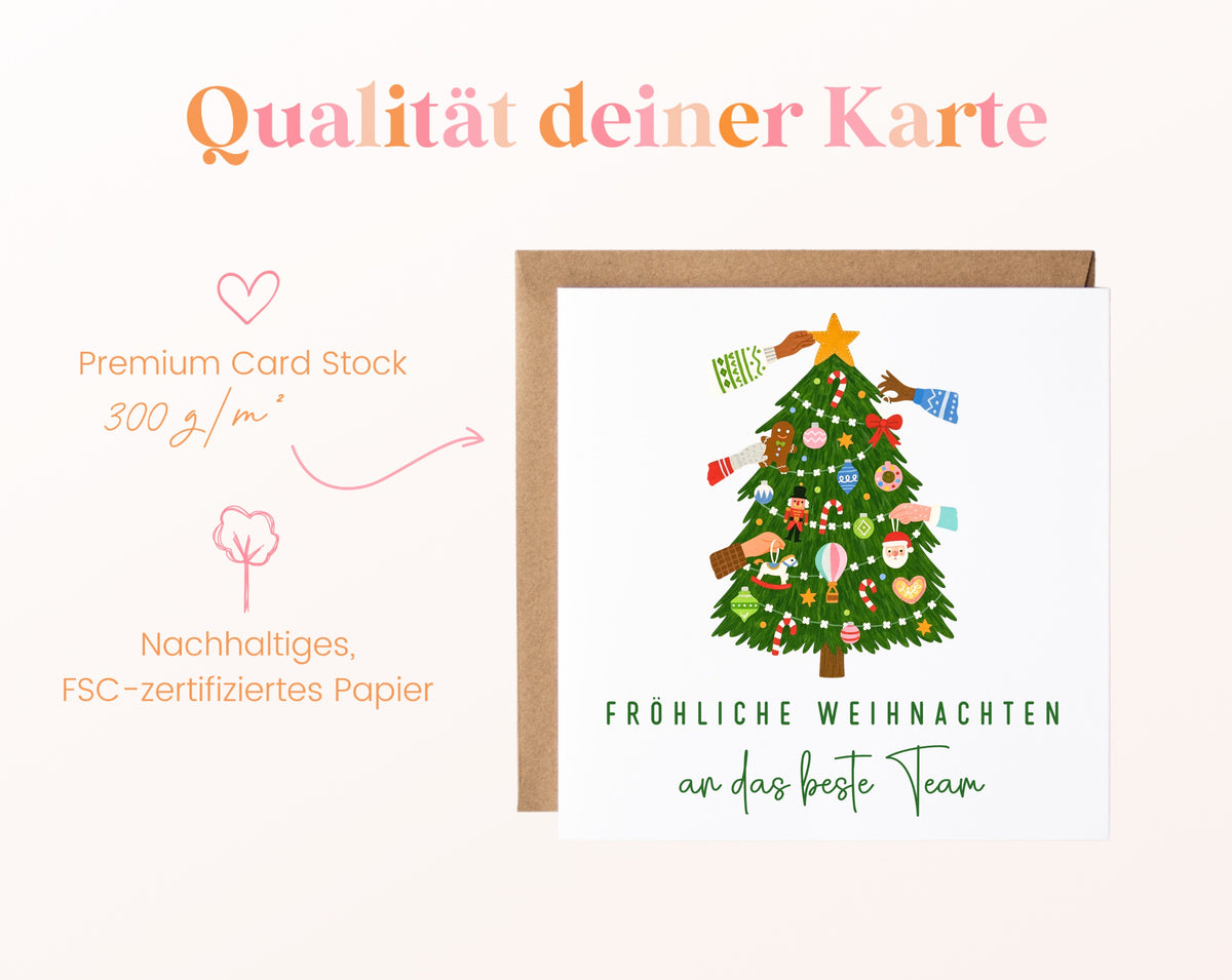 Weihnachtskarte – Fröhliche Weihnachten an das beste Team – 05B qualitaet 300
