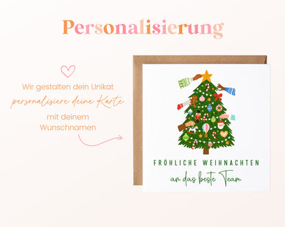 Weihnachtskarte – Fröhliche Weihnachten an das beste Team – 08 perso ein wunschname