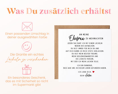 Weihnachtskarte – An meine Ehefrau – mit Absender – 06 zusaetzlich