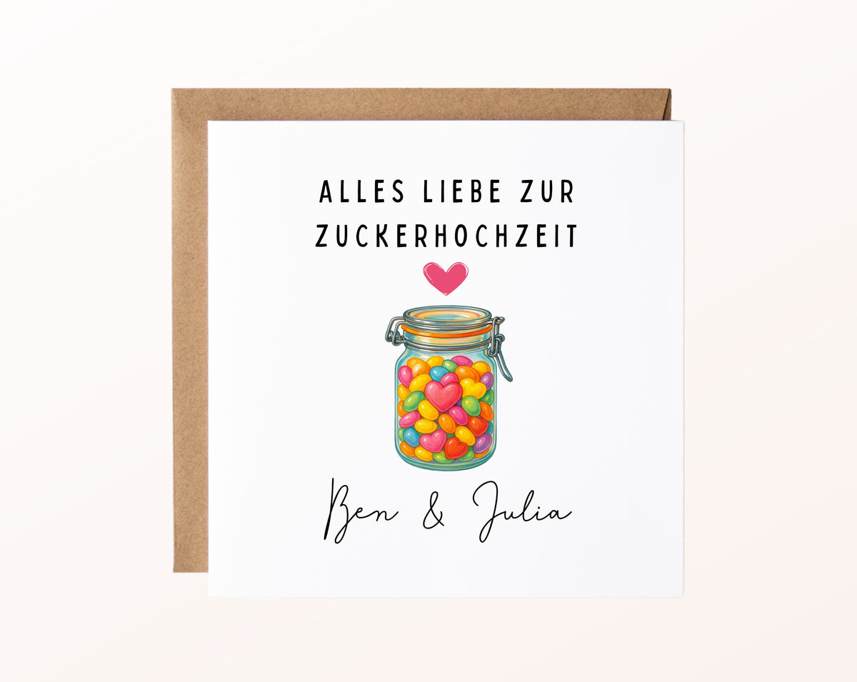 Buntes Glas-Karte zum 6. Hochzeitstag – Produktansicht