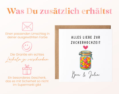 Buntes Glas-Karte zum 6. Hochzeitstag – Lieferumfang